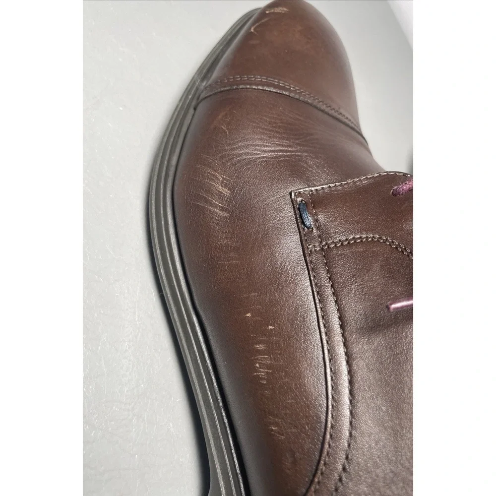 PS by Paul Smith Men's Brown Leather Cap-Toe Derby Dress Shoes US12 / EU 45